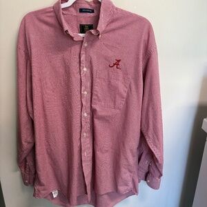 The Shirt Shop Alabama Crimson Tide Gingham Button Down Shirt Mens L Red Wht